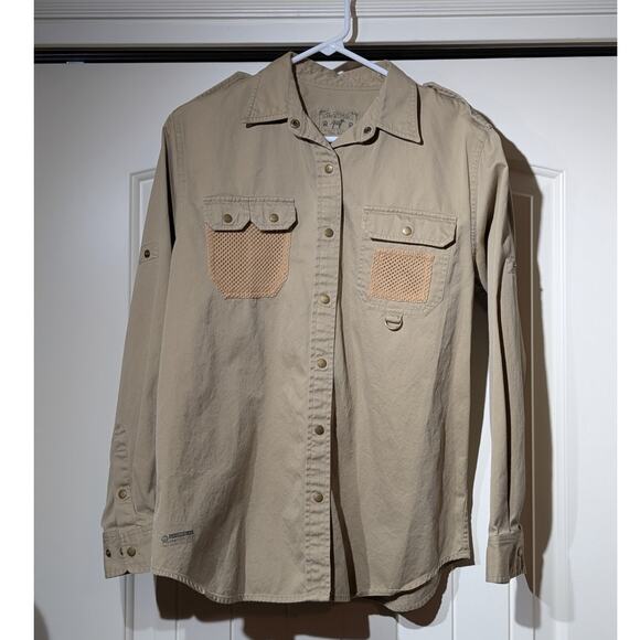 Lauren Ralph Lauren Safari Field Shirt Khaki Utility Pockets Unisex Size Medium - Picture 13 of 13